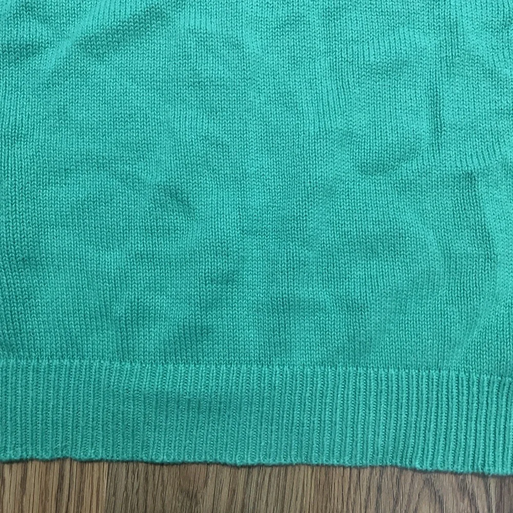 Brooks Brothers Mens Large Cotton Sweater Vest V-Neck Green USA